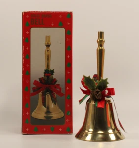 Solid Brass Hand Bell 6” Christmas - Picture 1 of 6