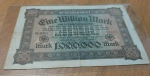 banknote currency foreign Germany 1923 1000000 Mark paper money world lot note - Picture 1 of 3
