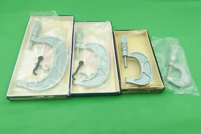 Tumico 4 Piece Micrometer Set 0-4" .001" NOS Sealed with Box, Wrenches & Papers - Image 1 of 4