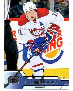 Brendan Gallagher 2016-17 Upper Deck SERIES 1 MONTREAL CANADIENS AUTO SIGNED COA - Picture 1 of 1
