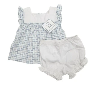 Lila + Hayes Size Girls 9-12M Annie Bloomer Set in Florida Sand Crab Print - Picture 1 of 7