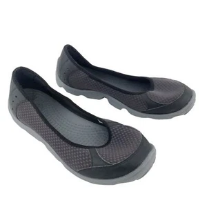 Crocs Mujer Gris Tela Superior Deportivo Ballet Pisos Cómodos Usados, Talla 11 - Imagen 1 de 6