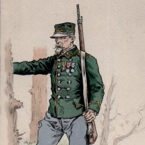c1910 French Army Ranger Garde Forestier Uniform Postcard u/s Paul Kauffman - Picture 1 of 3