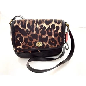 Coach Park Ocelot Crossbody Bag, Turnlock Closure, Brown Leather Trim, F24103 - Picture 1 of 13