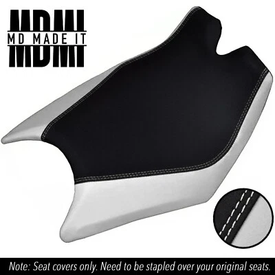 FITS KTM RC8 1190 08-15 CUSTOM FRONT GRIP VINYL SEAT COVER DSG3 BLACK & WHITE - Image 1 of 4