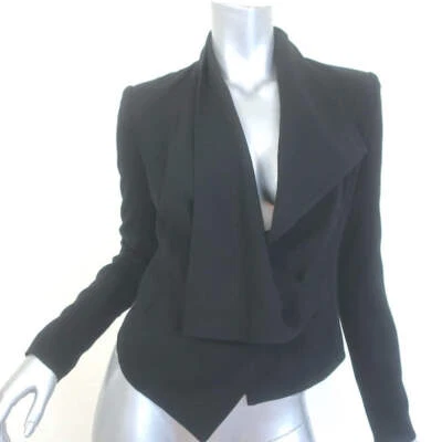 Blazer HELMUT Helmut Lang Flash Drapeado Negro Mezcla Seda Talla Pequeña Foto 1 de 4
