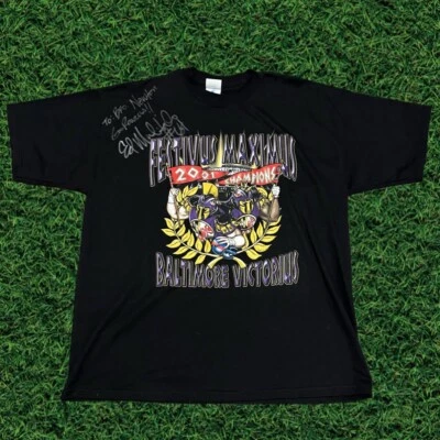 Autographed Vintage NFL 2001 Baltimore Ravens Tee Shirt sz XXL Signed By Edwin M - Image 1 of 4