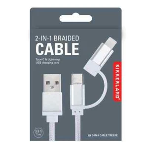 2 In 1 Charging Cable Braided Super Fast Charging For Samsung/Iphone/Huawei - Picture 1 of 3