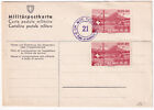 Schweiz Militärpostkarte 2x Soldatenmarke CP. Mot. Telegr. 21, 1939/40