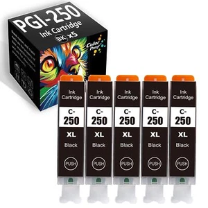Compatible Ink Cartridge Replacement for Canon PGI250XL, Black, 5 Pack - Photo 1/9