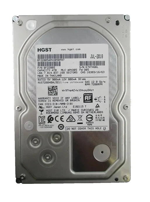 Hitachi UltraStar 0F22805 4TB Internal 7.2K RPM SAS 3.5'' (HUS726040AL5211) HDD - Image 1 of 1