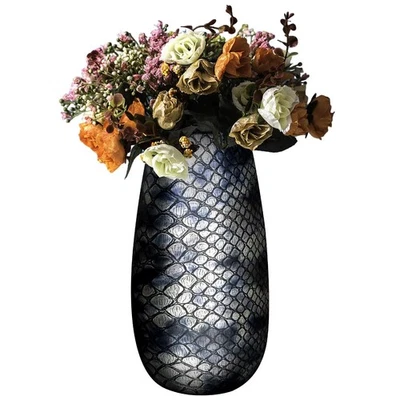 Jarrón de cuero de 12 pulgadas para decoración del hogar - extra grande, minimalista vintage decoración del hogar... Foto 1 de 4