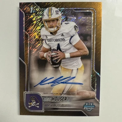 2025 Bowman Chrome U Katin Houser 1st Gold Auto Autograph /50 ECU - Image 1 of 2