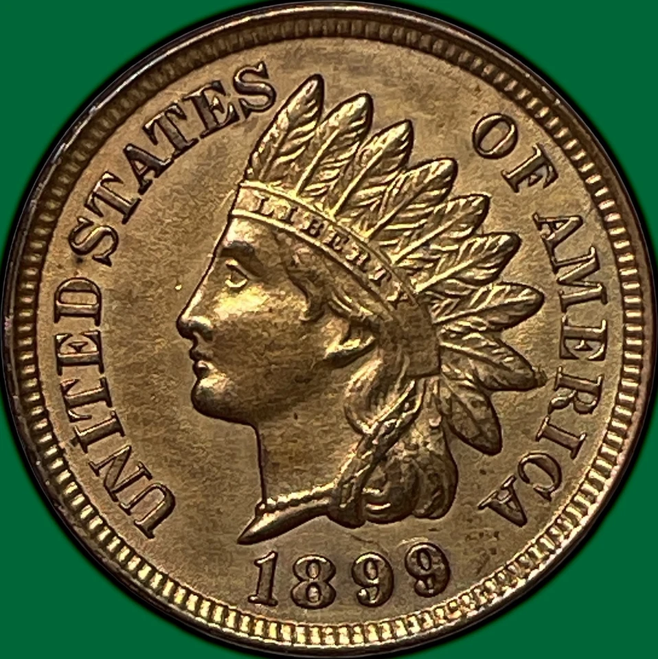 1899 Indian Head Cent Uncirculated UNC Coin, Cleaning #32095 - Image 1 of 3