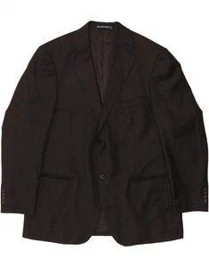 DOCKERS Mens 2 Button Blazer Jacket UK 46 3XL Black Pinstripe Wool AW10 - Picture 1 of 3