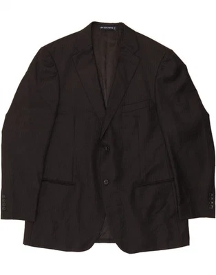 DOCKERS Mens 2 Button Blazer Jacket UK 46 3XL Black Pinstripe Wool AW10 - Image 1 of 3