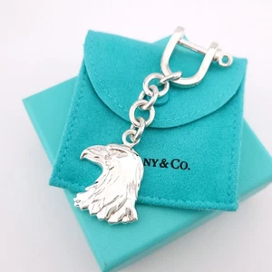 Vintage Tiffany & Co. Sterling Silver Bald Eagle Head Valet Shackle Keychain - Picture 1 of 16