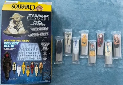 Juego completo de 8 bolígrafos CHEERIOS STAR WARS Episodio I + Bonus - Nuevo Yoda Skywalker Foto 1 de 4