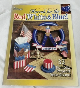 Needlecraft Shop Plastic Canvas Hurrah For The Red White & Blue 33 Patterns Book - Picture 1 of 24