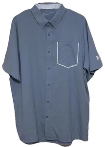 Under Armour Shirt Men’s XLarge XL Blue Halo Gray Fitted Short Sleeve NWT - Picture 1 of 12