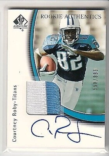 A2829- 2005 SP Authentic #221 Courtney Roby JSY RC Auto Jersey /899 - Image 1 of 1