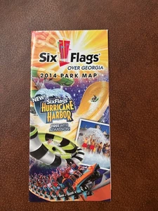 Six Flags Over Georgia Foldout Visitor Map Park Guide Brochure Roller Coasters - Picture 1 of 2