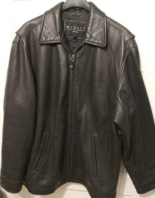 Casaco Winlit New York masculino tamanho X-grande alto couro preto motocicleta - Imagem 1 de 4