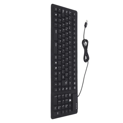 Keyboard 108 Key Spanish USB Wired Portable Foldable Quiet Waterproof Dustproof - Image 1 of 4