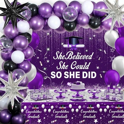 "Pink Graduation Decorations Class of 2025 Graduation Backdrop Rose Gold Congr.. - Image 1 of 4