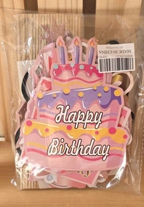 Conjunto de 33 accesorios para cabina de fotos de feliz cumpleaños para mujer adulta rosa brillante - Imagen 1 de 2