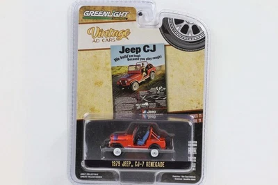 1:64 Greenlight 1979 Jeep CJ-7 Renegade Rosso Vintage Ad Cars Serie 11 - Immagine 1 di 2