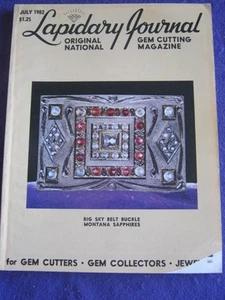 LAPIDARY JOURNAL - BELT BUCKLE MONTANA SAPPHIRES - July 1982 v 35 # 4 - Picture 1 of 1