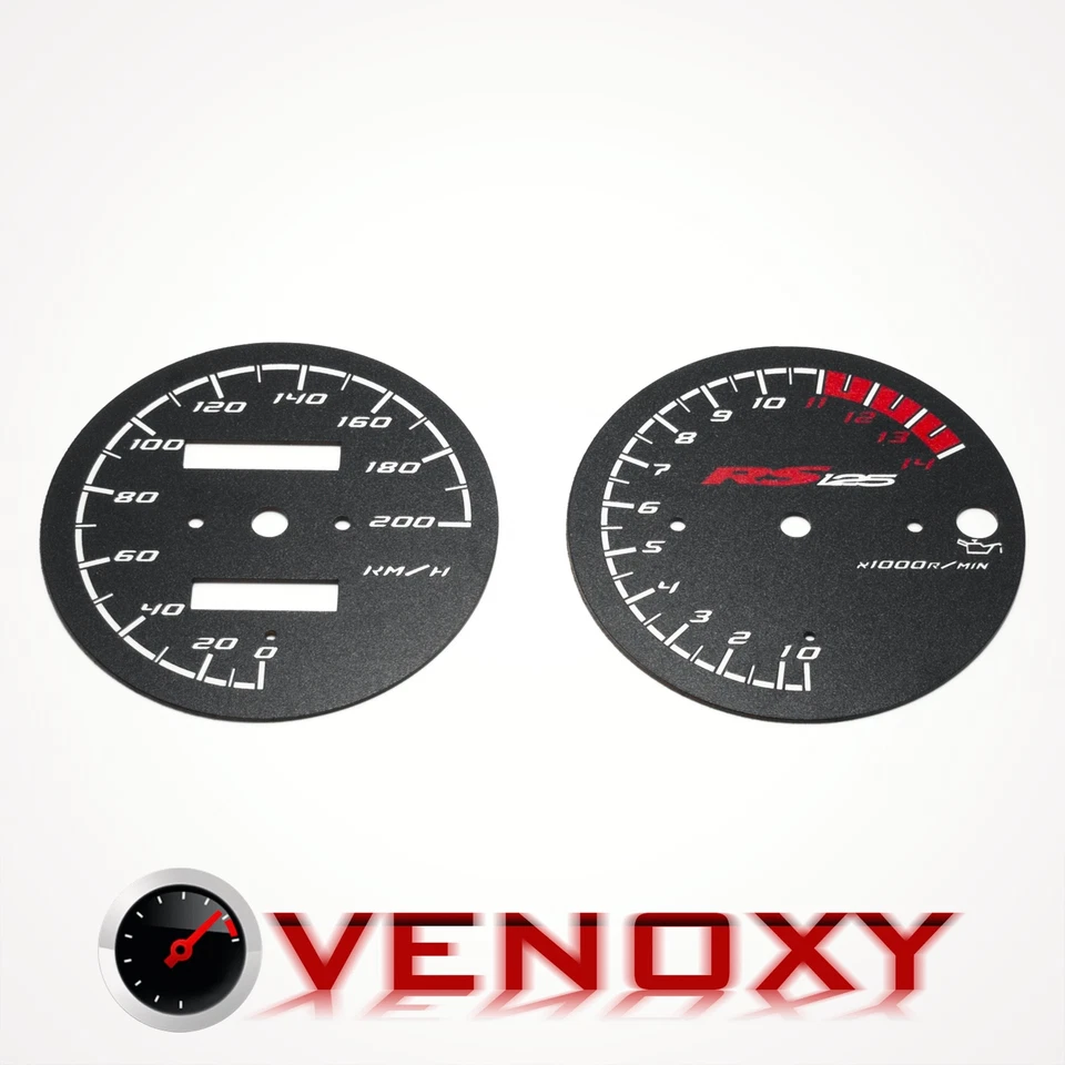 Cuadro de instrumentos Aprilia RS 125 KM/H mercado de accesorios caras de calibre negro Foto 1 de 1