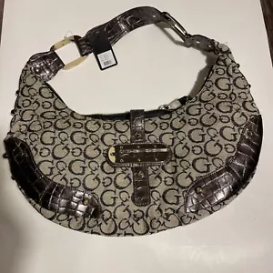 Guess Y2K Vintage Monogram Brown Baguette Shoulder Bag Early 2000’s NWT - Picture 1 of 19