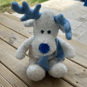 Walmart Sciarpa Renna Bianca Blu Corna Naso Natale Peluche Peluche Giocattolo - Foto 1 di 8