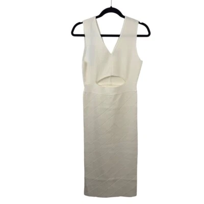 Pinko NUEVO Vestido Blanco Nauru Abito Talla Grande Italia Recortado Midi Diseñador Foto 1 de 4