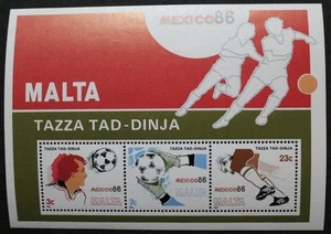 Mondiali di calcio in Messico foglio francobolli 1986, Malta Ref: MS784 MNH - Foto 1 di 1