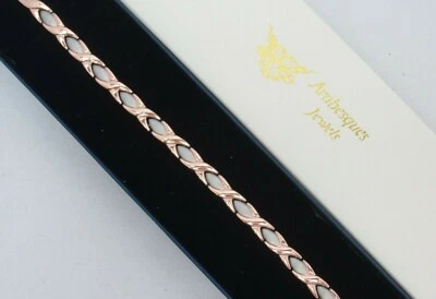 PREMIUM DAMEN MAGNET TITAN ARMBAND/ARMREIF. ROSÉGOLD/SILBER UMARMUNGEN/KÜSSE