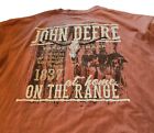 T-shirt męski damski John Deere pomarańczowy rdzawy graficzny okrągły dekolt XL z krótkim rękawem