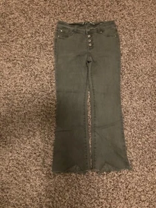 Inc Denim Regular Jeans Gr. 2 Grün Denim Exposed Button Fly Raw Hem Baumwolle - Bild 1 von 3