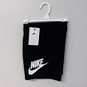 Nike logo kids black sweatshorts NWT pockets - Picture 1 of 4