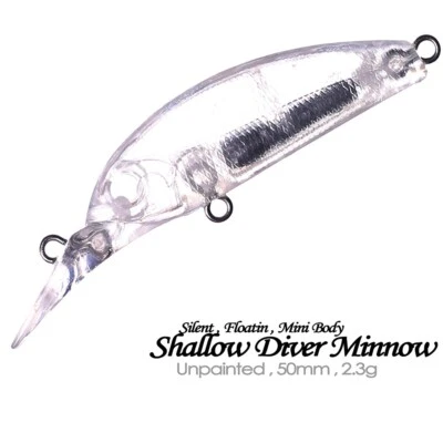 Señuelo de pesca en blanco 30 piezas 5 cm 2,3 G flotante silencioso Minnow hecho a mano cebo sin pintar Foto 1 de 4