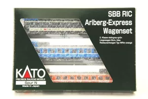 KATO N-Scale K23000 SBB RIC Arlberg-Express Wagenset 3 Car Set Made in Japan - Picture 1 of 18