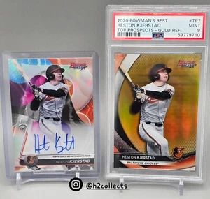 Heston Kjerstad 2 LOT 2020 Rookie RC Bowman's Best GOLD /50 + REFRACTOR AUTO - Picture 1 of 2