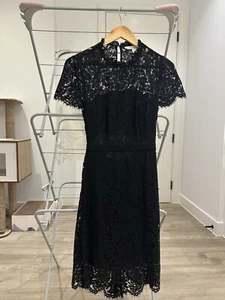 diane von furstenberg black lace midi dress - Picture 1 of 6