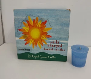 Reiki Charged Herbal Votive Crystal Journey Candles BOX 12 Blue Ascended Masters - Picture 1 of 9