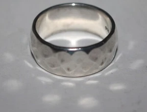 Men's Silver Faceted Ring - Size 10-3/4 - .925 - Band Width 9mm - Jewelry - Picture 1 of 4
