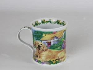 Taza Golden Retriever Outside Cottage Faithful Friends de Tony Katz China en muy buena condición - Imagen 1 de 6