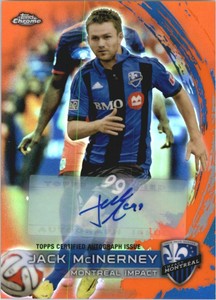 2014 Topps Chrome MLS Autographs Orange Refractors #69 Jack McInerney Auto /75