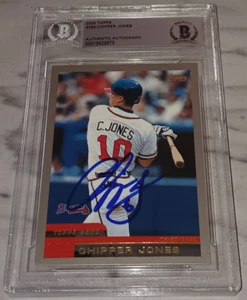 CHIPPER JONES ALTANTA BRAVES SIGNED AUTOGRAPHED 2000 TOPPS CARD BAS SLABBED MLB - Picture 1 of 3